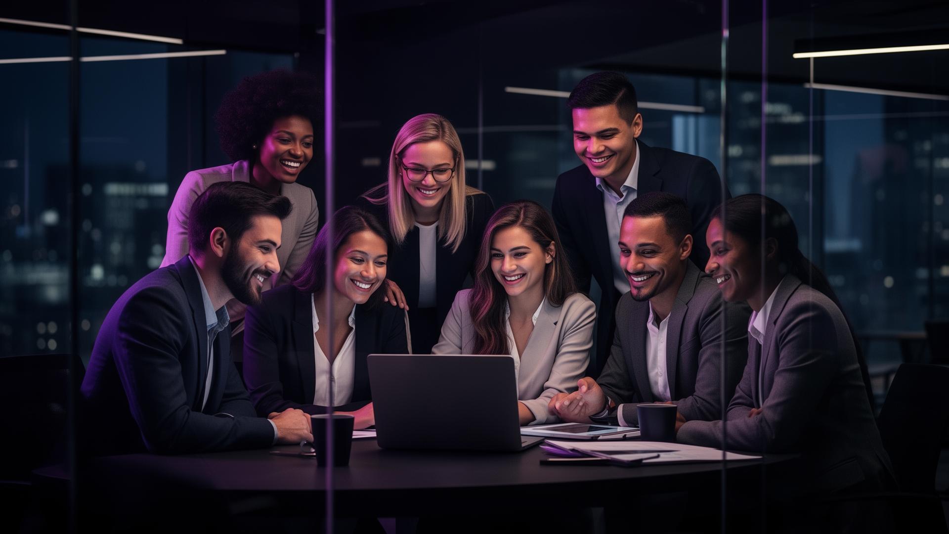 Equipe Bull Digital colaborando em ambiente moderno